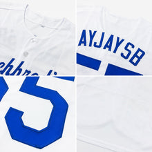 Load image into Gallery viewer, Custom White White-Royal Authentic Baseball Jersey
