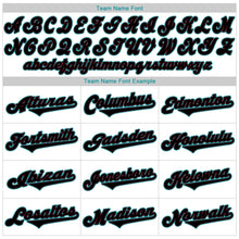 Load image into Gallery viewer, Custom White Black-Aqua Authentic Baseball Jersey
