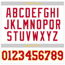Load image into Gallery viewer, Custom White Red-Gold Round Neck Rib-Knit Basketball Jersey
