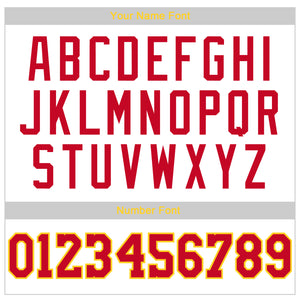 Custom White Red-Gold Round Neck Rib-Knit Basketball Jersey