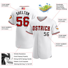 Load image into Gallery viewer, Custom White Red-Black Authentic American Flag Fashion Baseball Jersey
