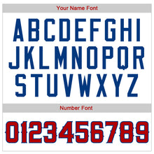 Load image into Gallery viewer, Custom White Royal Pinstripe Red-Royal Authentic American Flag Fashion Baseball Jersey
