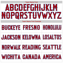Load image into Gallery viewer, Custom White Royal Pinstripe Red-Royal Authentic American Flag Fashion Baseball Jersey
