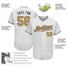 Laden Sie das Bild in den Galerie-Viewer, Custom White Old Gold-Black Authentic Baseball Jersey
