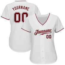 Laden Sie das Bild in den Galerie-Viewer, Custom White Crimson-Gray Authentic Baseball Jersey

