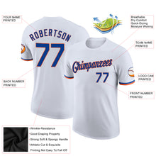 Load image into Gallery viewer, Custom White Royal-Orange Performance T-Shirt
