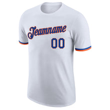 Load image into Gallery viewer, Custom White Royal-Orange Performance T-Shirt
