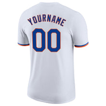Load image into Gallery viewer, Custom White Royal-Orange Performance T-Shirt
