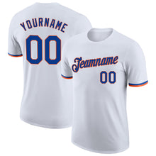 Load image into Gallery viewer, Custom White Royal-Orange Performance T-Shirt
