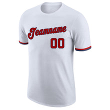 Load image into Gallery viewer, Custom White Red-Navy Performance T-Shirt
