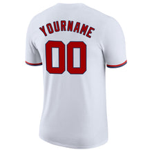Load image into Gallery viewer, Custom White Red-Navy Performance T-Shirt
