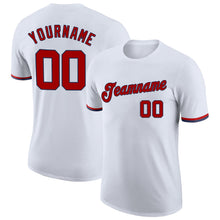 Load image into Gallery viewer, Custom White Red-Navy Performance T-Shirt
