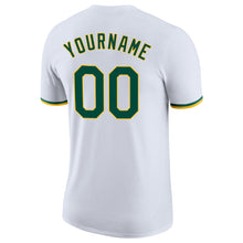 Load image into Gallery viewer, Custom White Green-Gold Performance T-Shirt
