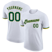 Load image into Gallery viewer, Custom White Green-Gold Performance T-Shirt
