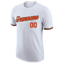 Load image into Gallery viewer, Custom White Orange-Black Performance T-Shirt
