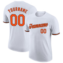 Load image into Gallery viewer, Custom White Orange-Black Performance T-Shirt
