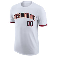Load image into Gallery viewer, Custom White Black-Crimson Performance T-Shirt
