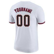 Load image into Gallery viewer, Custom White Black-Crimson Performance T-Shirt
