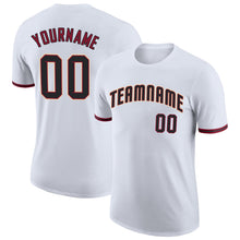 Load image into Gallery viewer, Custom White Black-Crimson Performance T-Shirt
