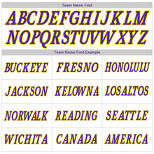 Laden Sie das Bild in den Galerie-Viewer, Custom White Purple-Gold Authentic Throwback Rib-Knit Baseball Jersey Shirt
