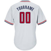 Laden Sie das Bild in den Galerie-Viewer, Custom White Red-Navy Authentic Throwback Rib-Knit Baseball Jersey Shirt
