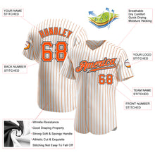 Load image into Gallery viewer, Custom White Orange Pinstripe Orange-Black Authentic Baseball Jersey
