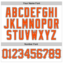 Load image into Gallery viewer, Custom White Orange Pinstripe Orange-Black Authentic Baseball Jersey

