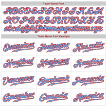Load image into Gallery viewer, Custom White Light Blue Pinstripe Light Blue-Red Authentic Baseball Jersey

