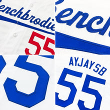 Load image into Gallery viewer, Custom White Royal-Old Gold Authentic Baseball Jersey
