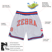 Load image into Gallery viewer, Custom White Orange-Royal Authentic Throwback Basketball Shorts
