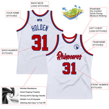 Load image into Gallery viewer, Custom White Red-Royal Authentic Throwback Basketball Jersey

