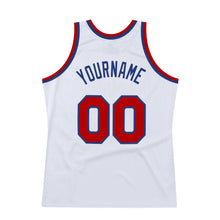 Load image into Gallery viewer, Custom White Red-Royal Authentic Throwback Basketball Jersey
