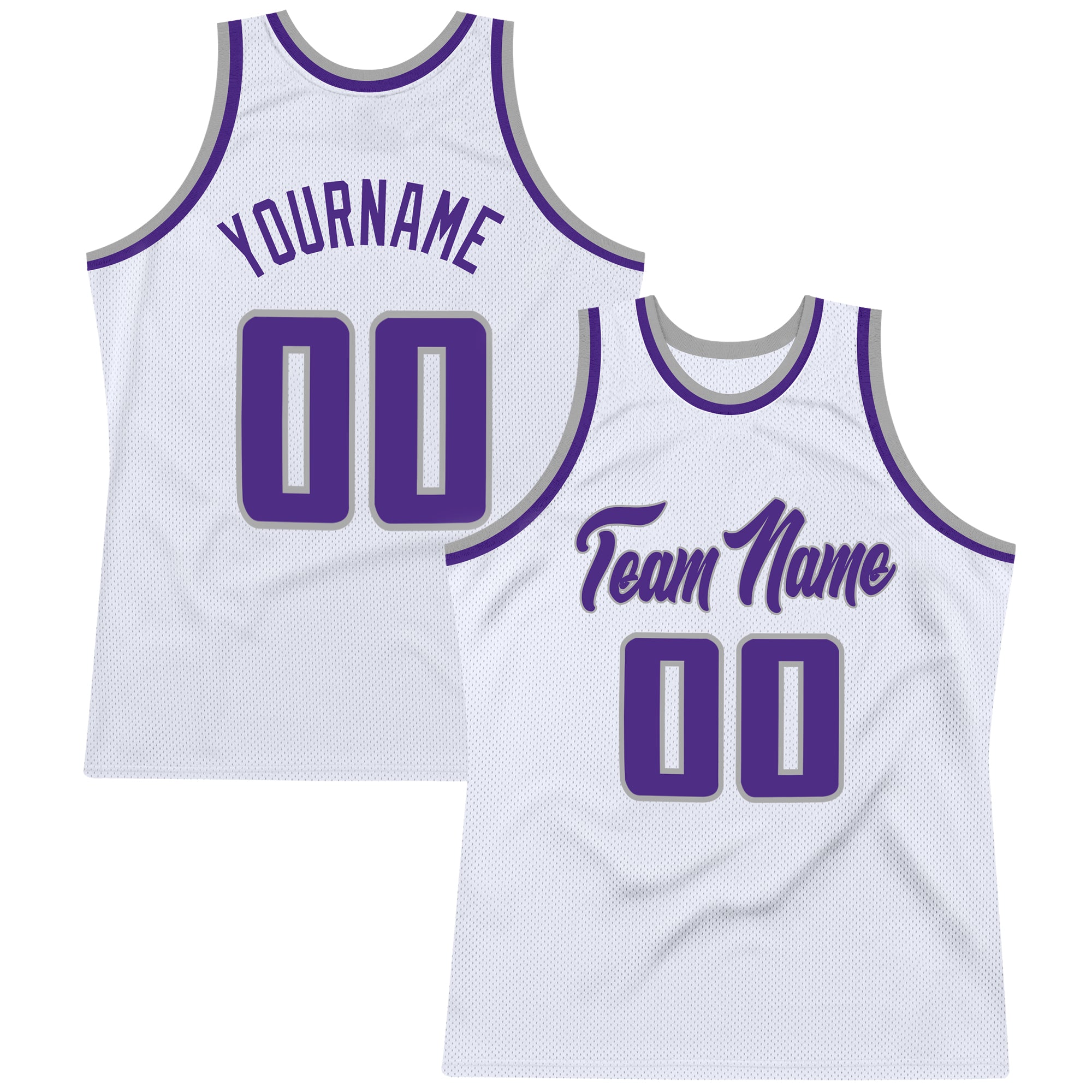 Sale Build Gray Basketball White Rib-Knit Jersey Purple