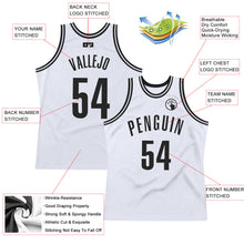 Load image into Gallery viewer, Custom White Black Authentic Throwback Basketball Jersey
