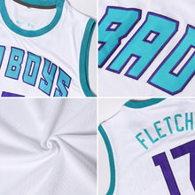 Load image into Gallery viewer, Custom White Royal-Gold Authentic Throwback Basketball Jersey
