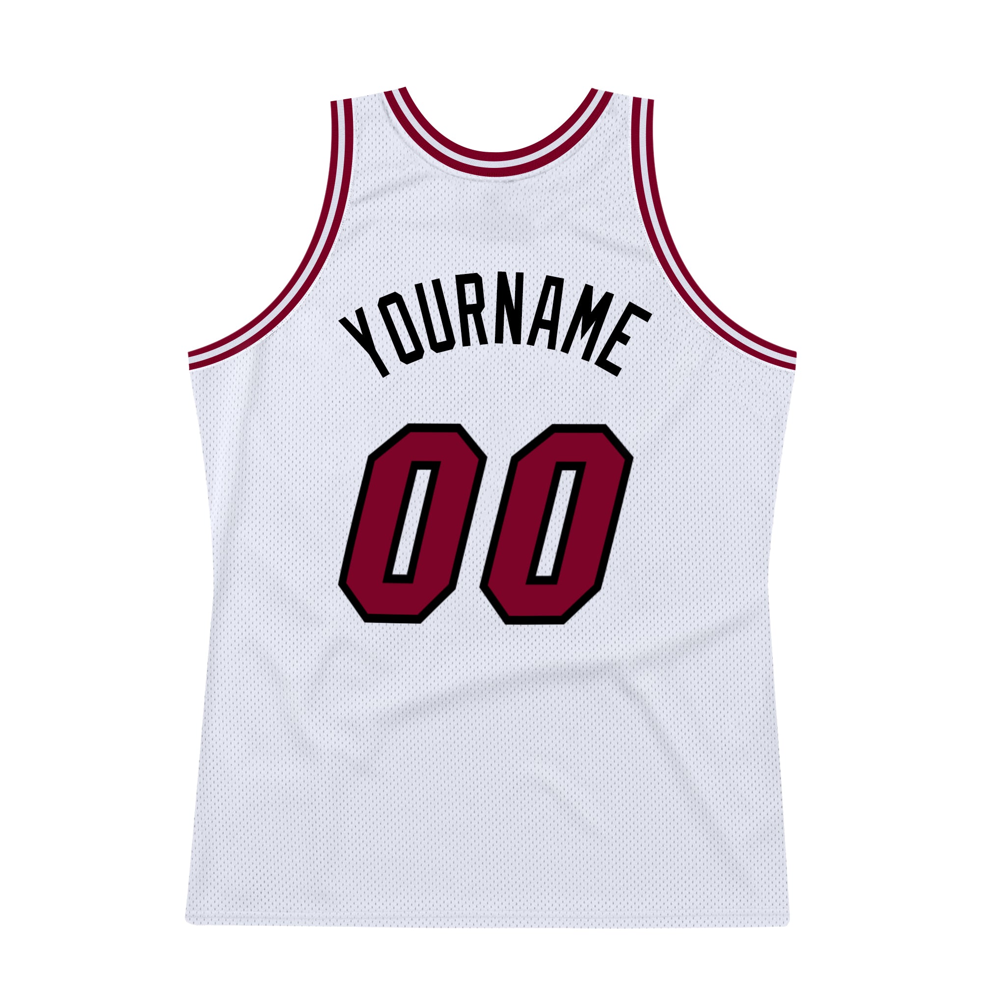 Custom Maroon Black-White Authentic Throwback Basketball Jersey Discount