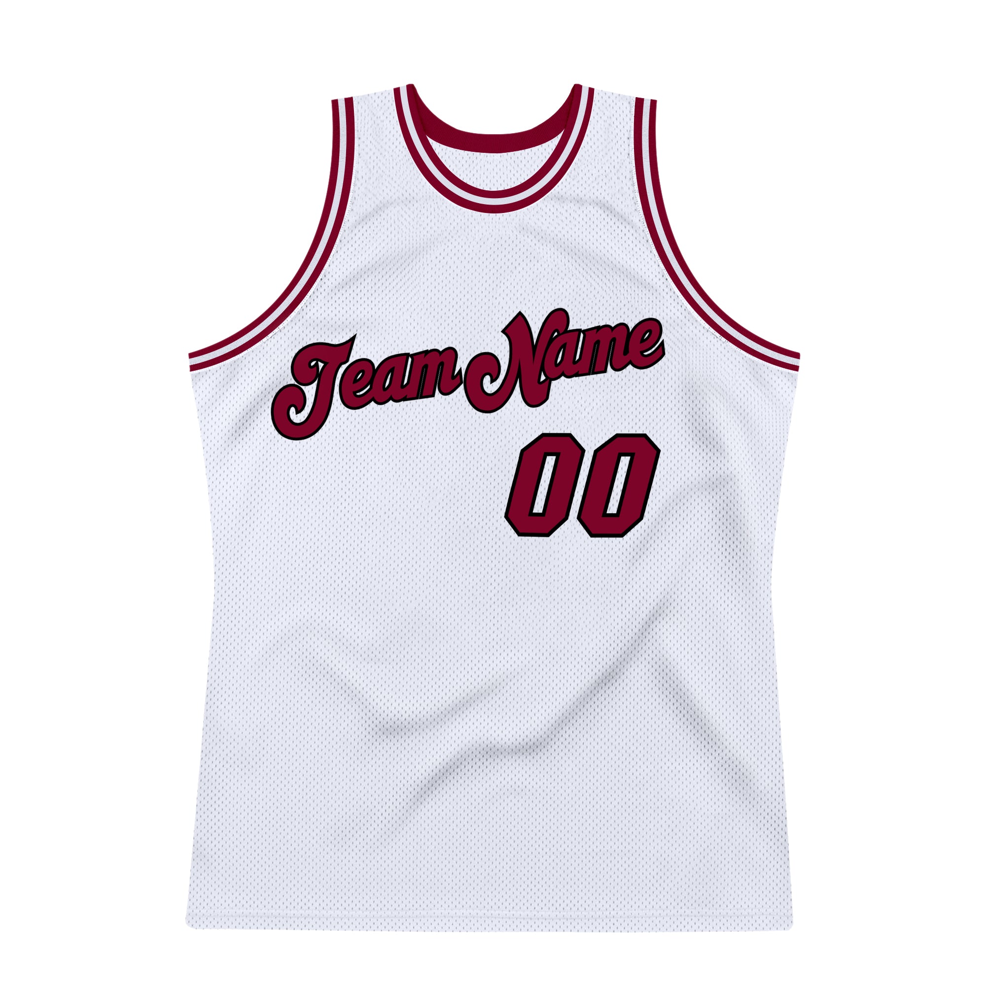 Custom Maroon Black-White Authentic Throwback Basketball Jersey Discount