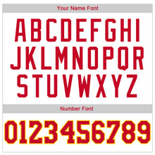 Load image into Gallery viewer, Custom White Red-Gold Authentic Throwback Basketball Jersey
