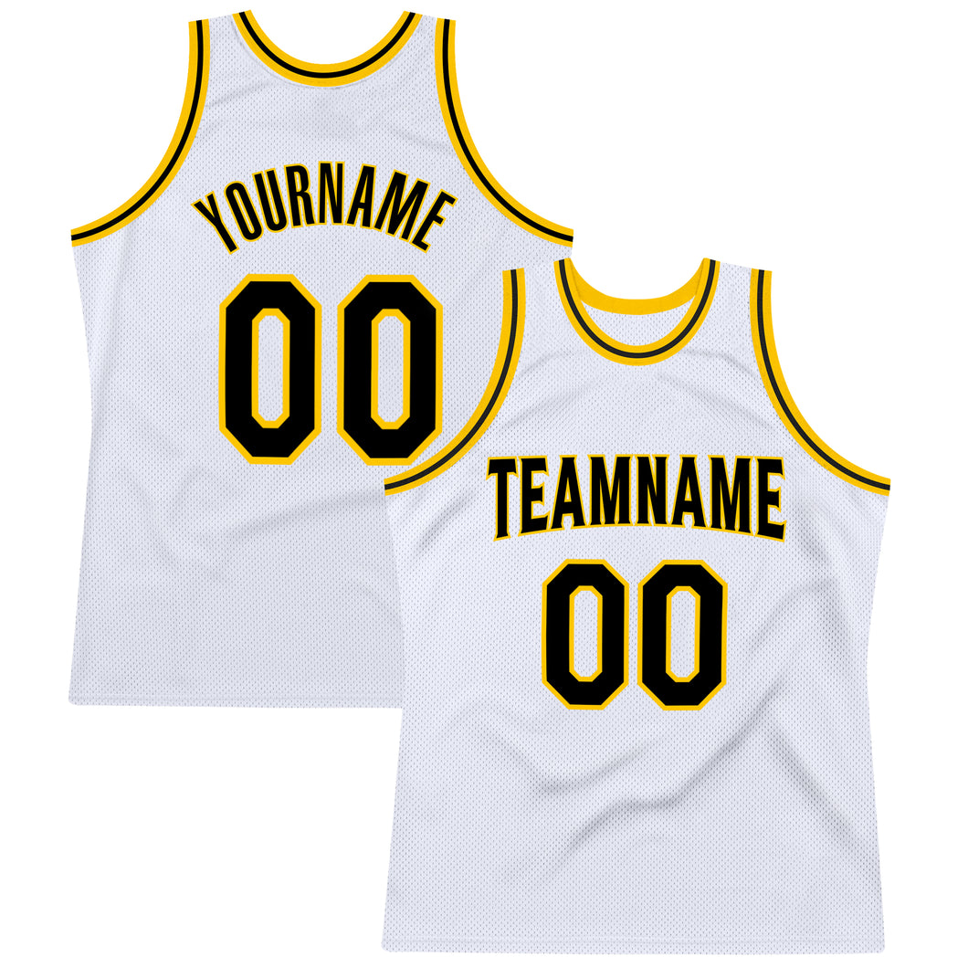 Sale Build Old Gold Basketball Authentic Black Throwback Jersey