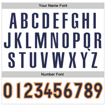Load image into Gallery viewer, Custom White Navy-Orange Authentic Throwback Basketball Jersey
