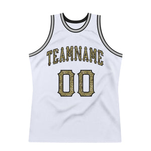 Custom White Camo-Gray Authentic Throwback Basketball Jersey
