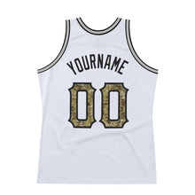 Load image into Gallery viewer, Custom White Camo-Gray Authentic Throwback Basketball Jersey
