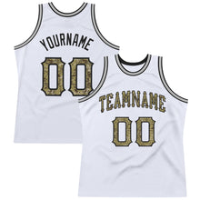 Load image into Gallery viewer, Custom White Camo-Gray Authentic Throwback Basketball Jersey
