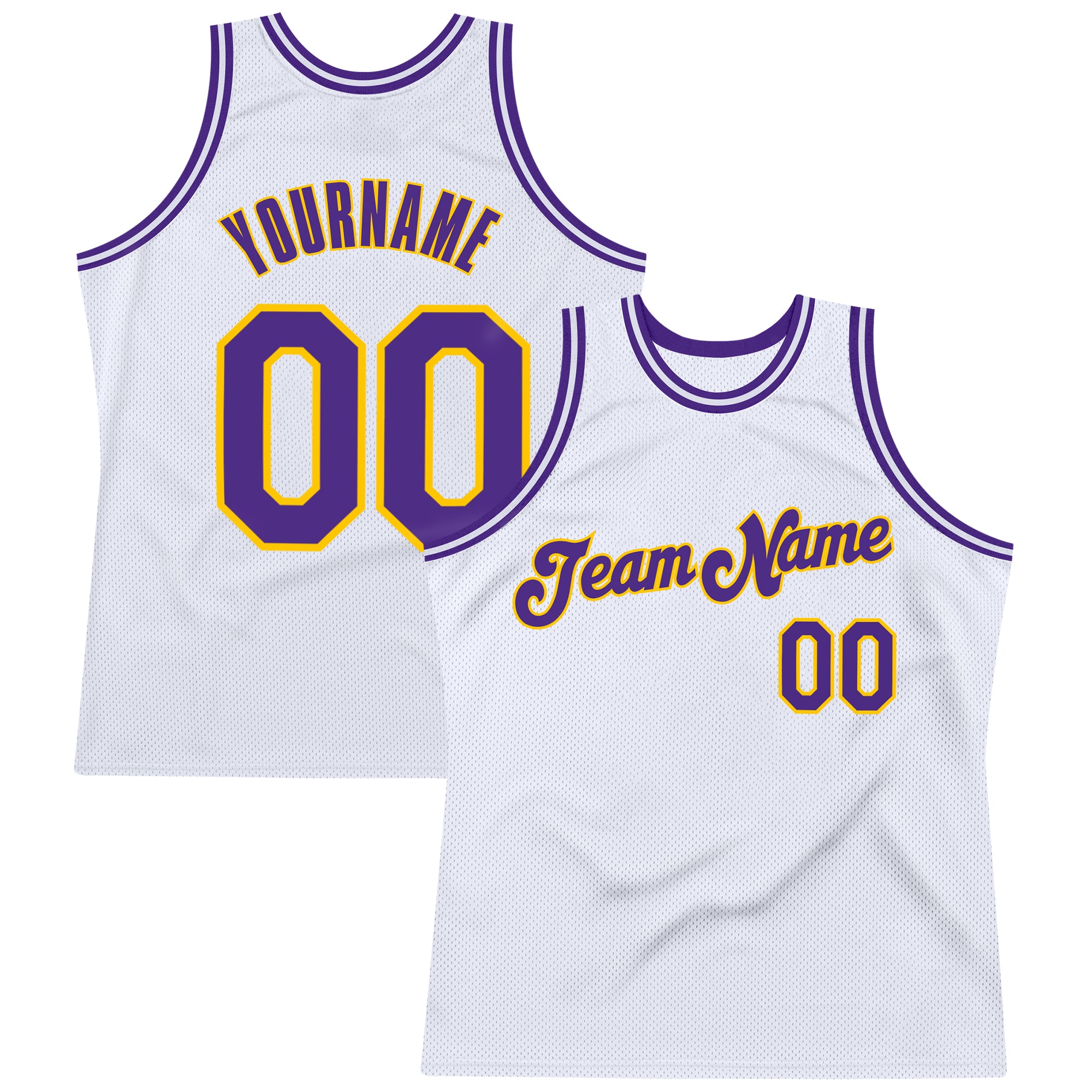 Custom Gray Purple-Gold Authentic Throwback Basketball Jersey Discount