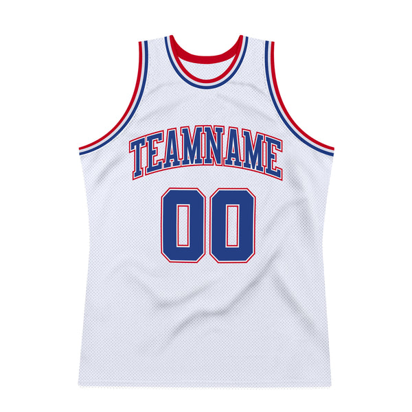 Sale Build Red Basketball Authentic White Throwback Jersey Royal