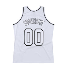 Laden Sie das Bild in den Galerie-Viewer, Custom White White-Black Authentic Throwback Basketball Jersey
