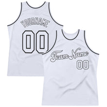 Laden Sie das Bild in den Galerie-Viewer, Custom White White-Black Authentic Throwback Basketball Jersey
