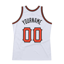Laden Sie das Bild in den Galerie-Viewer, Custom White Orange-Black Authentic Throwback Basketball Jersey
