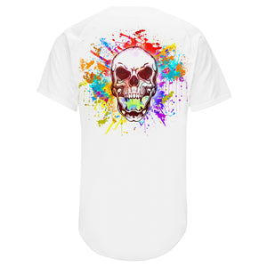 Custom White Royal-Red Authentic Skull Fashion Baseball Jersey