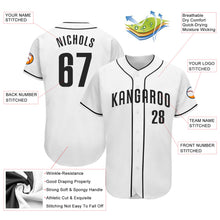 Load image into Gallery viewer, Custom White Black Authentic Baseball Jersey
